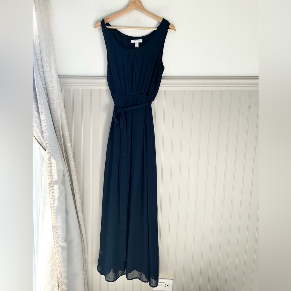 Forever 21 Medium Dark Blue Belted Maxi Long  Dress